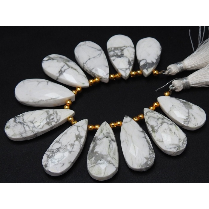 Natural Howlite Faceted Long Teardrops,11Pieces Strand 33X15To26X13MM Approx,Wholesale Price,New Arrival (pme)BR7 | Save 33% - Rajasthan Living 6