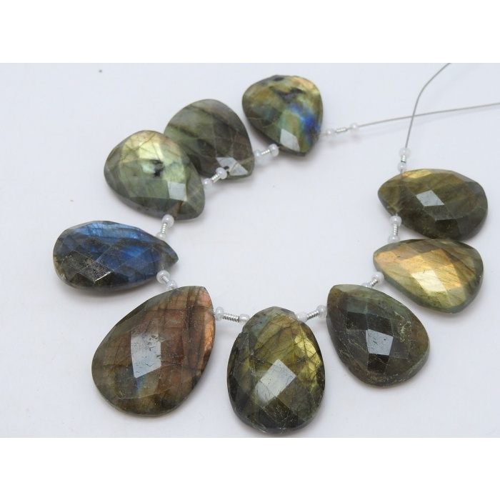 Natural Labradorite Faceted Teardrop,Drop,Multi Falshy Fire,Loose Stone 9Piece Strand 25X17To20X15MM Approx Wholesaler Supplies BR1 | Save 33% - Rajasthan Living 5