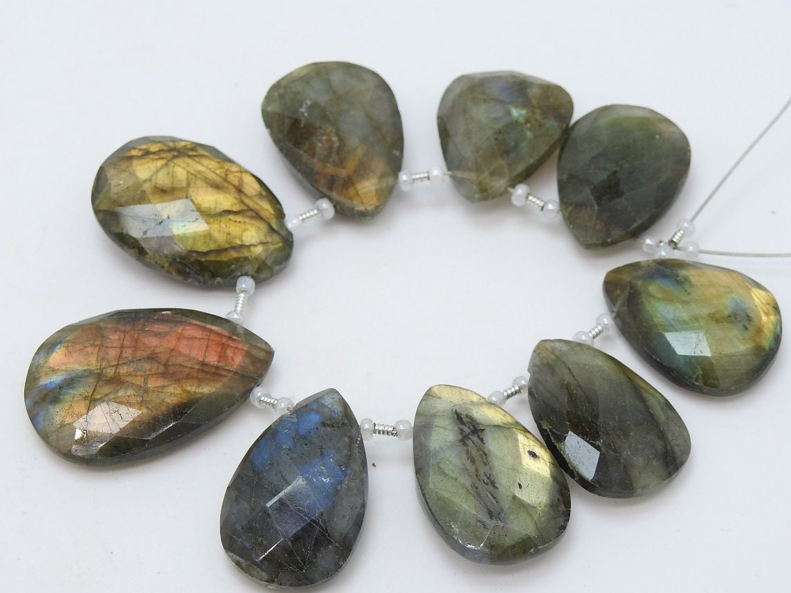 Natural Labradorite Faceted Teardrop,Drop,Multi Falshy Fire,Loose Stone 9Piece Strand 25X17To20X15MM Approx Wholesaler Supplies BR1 | Save 33% - Rajasthan Living 18