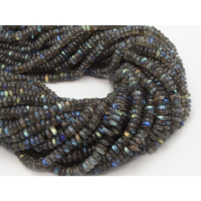 Labradorite Smooth Roundel Bead,Handmade,Loose Stone,Blue Multi Fire,For Jewelry Makers,12Inch Strand,100%Natural (pme)B12 | Save 33% - Rajasthan Living 6