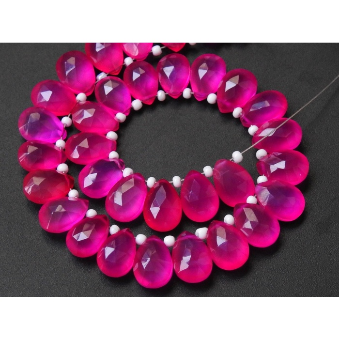 Hot Pink Chalcedony Faceted Teardrop,Rubilite,Drop,Loose Stone,Handmade,For Making Jewelry,24Piece Strand 7X10MM Approx Wholesaler PME-CY1 | Save 33% - Rajasthan Living 5