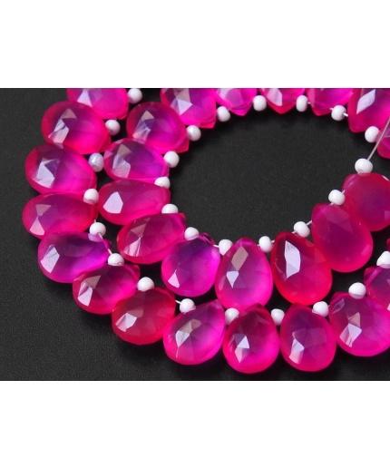 Hot Pink Chalcedony Faceted Teardrop,Rubilite,Drop,Loose Stone,Handmade,For Making Jewelry,24Piece Strand 7X10MM Approx Wholesaler PME-CY1 | Save 33% - Rajasthan Living 3