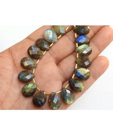 16X12 MM Pair Natural Labradorite Multi Flashy Color Faceted Teardrop Wholesale Price New Arrival PME-CY3 | Save 33% - Rajasthan Living