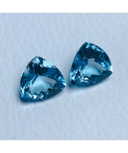 100% Natural Sky Blue Topaz Faceted Shape Triangle Size 14×8.5 MM Weight 23.20 Carat, For Making Jewelry, Loose Blue Topaz, | Save 33% - Rajasthan Living 3