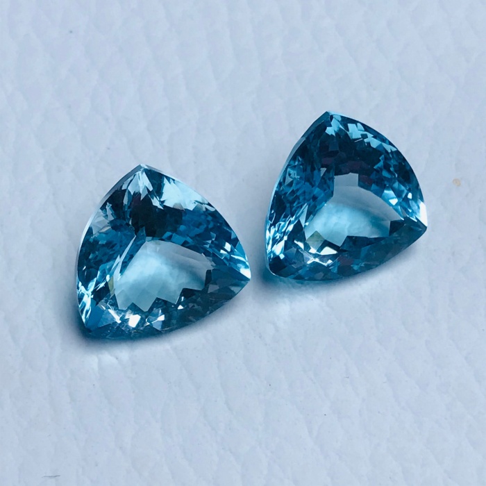 100% Natural Sky Blue Topaz Faceted Shape Triangle Size 14×8.5 MM Weight 23.20 Carat, For Making Jewelry, Loose Blue Topaz, | Save 33% - Rajasthan Living 7