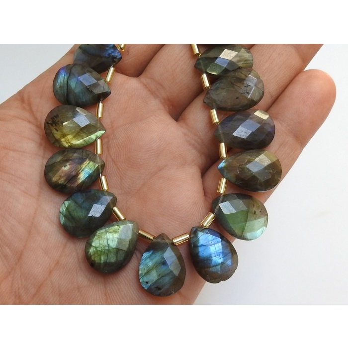 16X12 MM Pair Natural Labradorite Multi Flashy Color Faceted Teardrop Wholesale Price New Arrival PME-CY3 | Save 33% - Rajasthan Living 9