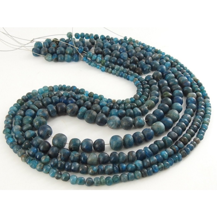 Neon Blue Apatite Roundel Bead,Smooth,Matte Polished,Handmade Gemstone,Loose Stone,Wholesaler Supplies,16Inch Strand,100%Natural | Save 33% - Rajasthan Living 7