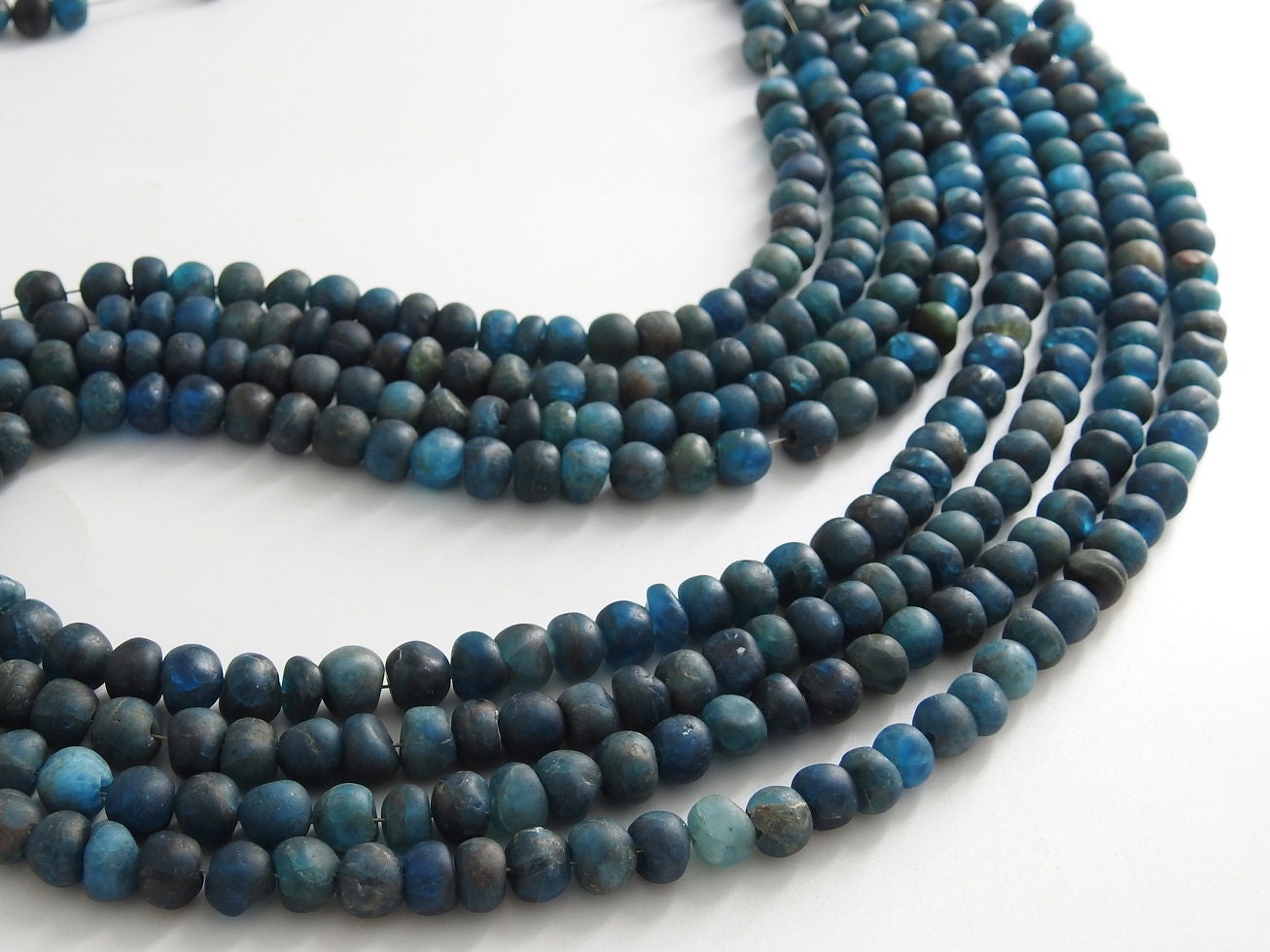 Neon Blue Apatite Roundel Bead,Smooth,Matte Polished,Handmade Gemstone,Loose Stone,Wholesaler Supplies,16Inch Strand,100%Natural | Save 33% - Rajasthan Living 18