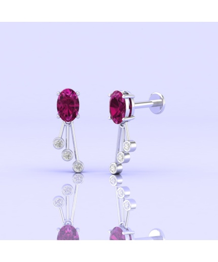 Rhodolite Garnet Earrings, 14K Stud Earrings, Birthstone Earrings, Handmade Jewelry, Art Nouveau Jewelry, Gift for Her, Gemstone Earrings | Save 33% - Rajasthan Living
