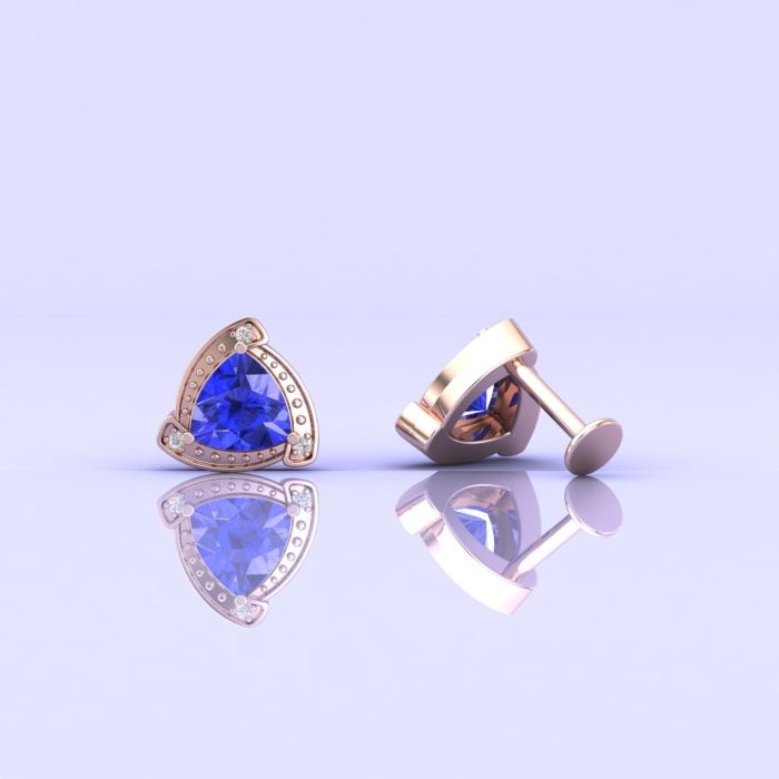 14K Dainty Tanzanite Earrings, Stud Earrings, Gift For Her, Art Deco Earrings, Minimalist Jewelry, Wedding Jewelry, Handmade Jewelry | Save 33% - Rajasthan Living 7
