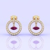 14K Dainty Natural Rhodolite Garnet Evil Eye Dangle Earrings, Everyday Gemstone Jewellery For Women, Gold Stud Earrings For Her, Garnet Cut | Save 33% - Rajasthan Living 15