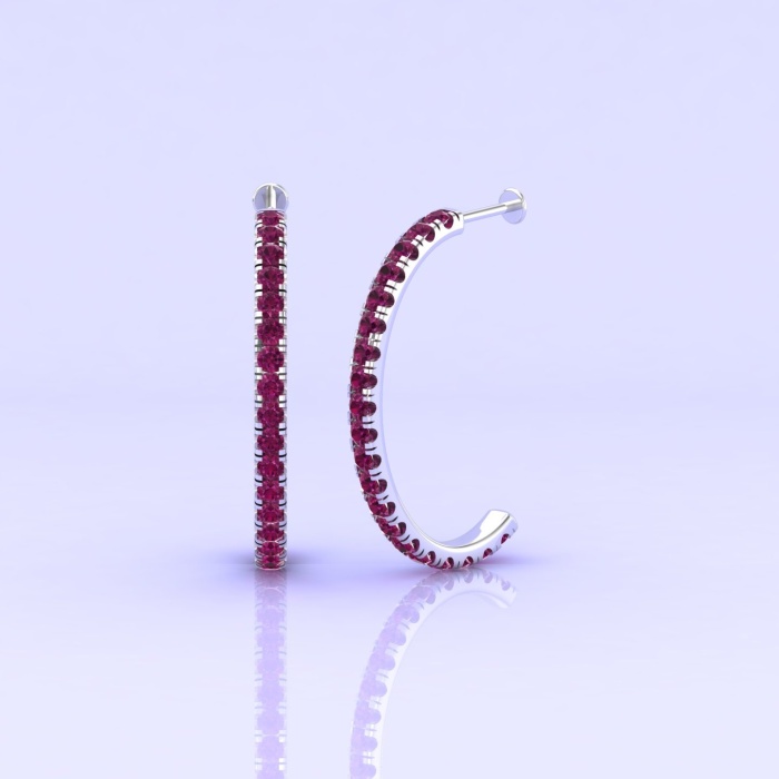 Solid 14K Natural Rhodolite Garnet Hoop Earrings, January Birthstone Earrings For Women, Everyday Gemstone Jewelry For Her, Handmade Jewelry | Save 33% - Rajasthan Living 8
