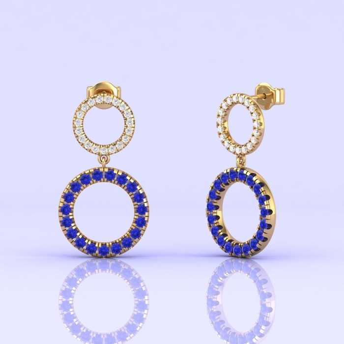 14K Dainty Natural Tanzanite Dangle Earrings, Everyday Gemstone Earrings For Her, Gold Stud Jewelry For Women, December Birthstone Jewelry | Save 33% - Rajasthan Living 12
