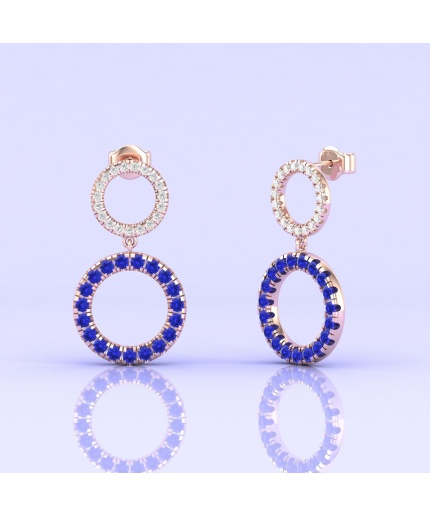 14K Dainty Natural Tanzanite Dangle Earrings, Everyday Gemstone Earrings For Her, Gold Stud Jewelry For Women, December Birthstone Jewelry | Save 33% - Rajasthan Living 3