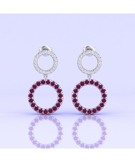 Dainty 14K Natural Rhodolite Garnet Dangle Earrings, January Birthstone Earrings For Women, Everyday Gemstone Jewelry For Her, Garnet Cut | Save 33% - Rajasthan Living