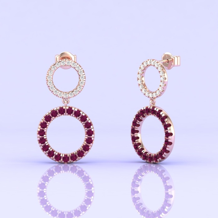 Dainty 14K Natural Rhodolite Garnet Dangle Earrings, January Birthstone Earrings For Women, Everyday Gemstone Jewelry For Her, Garnet Cut | Save 33% - Rajasthan Living 10