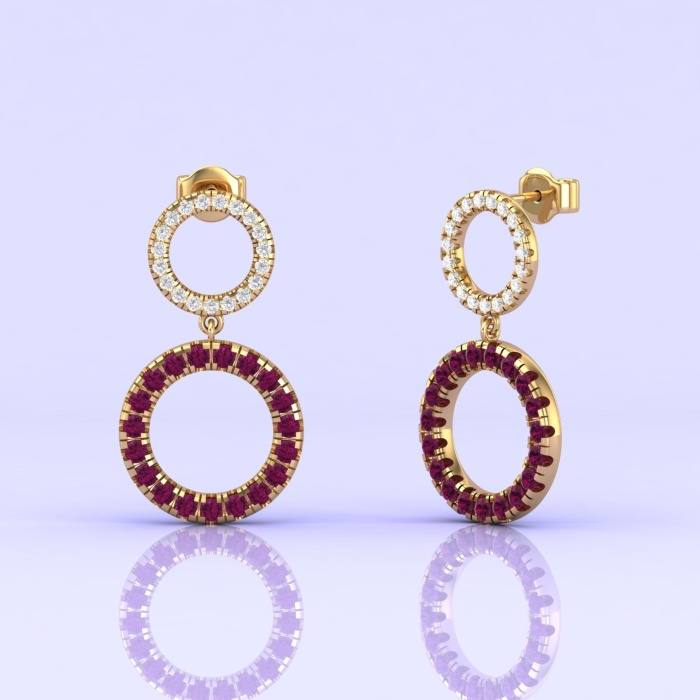 Dainty 14K Natural Rhodolite Garnet Dangle Earrings, January Birthstone Earrings For Women, Everyday Gemstone Jewelry For Her, Garnet Cut | Save 33% - Rajasthan Living 11