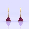 14K Rhodolite Garnet Dangle Earrings, Handmade Jewelry, Art Deco, Gift For Her, Gemstone Earrings, Trillion Cut Gemstone, Anniversary Gift | Save 33% - Rajasthan Living 15