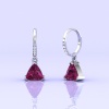 14K Rhodolite Garnet Dangle Earrings, Handmade Jewelry, Art Deco, Gift For Her, Gemstone Earrings, Trillion Cut Gemstone, Anniversary Gift | Save 33% - Rajasthan Living 22