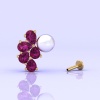 Rhodolite Garnet 14K Stud Earrings, Pearl Stud Earrings, Deluxe Jewelry, Handmade Jewelry, Anniversary Gift, Gift For Women, Natural Garnet | Save 33% - Rajasthan Living 15