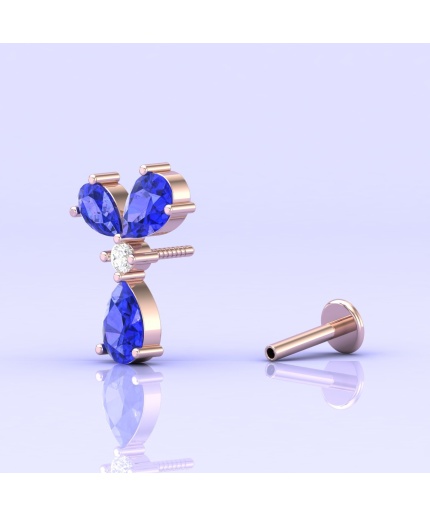 14K Dainty Tanzanite Stud Earrings, Handmade Jewelry, Gemstone Earrings, Anniversary Gift, Gift For Her, Party Jewelry, Art Nouveau Earrings | Save 33% - Rajasthan Living 3