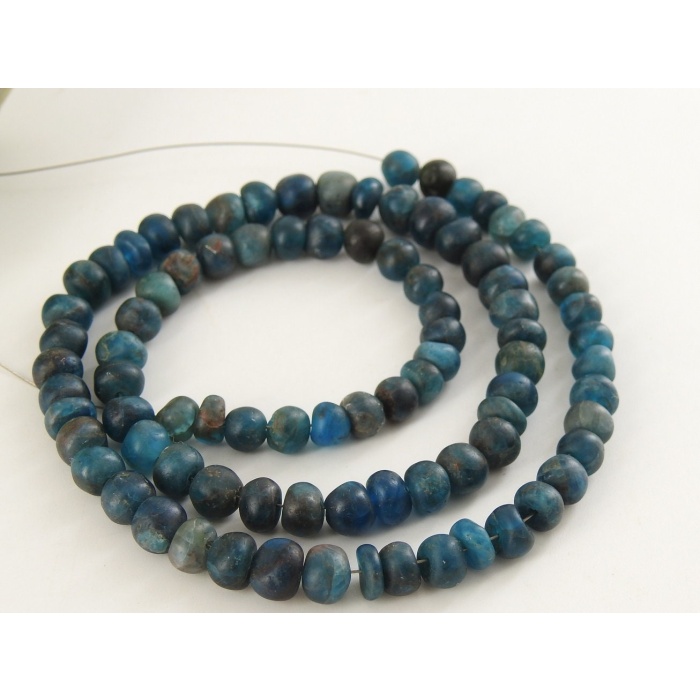 Neon Blue Apatite Roundel Bead,Smooth,Matte Polished,Handmade Gemstone,Loose Stone,Wholesaler Supplies,16Inch Strand,100%Natural | Save 33% - Rajasthan Living 9