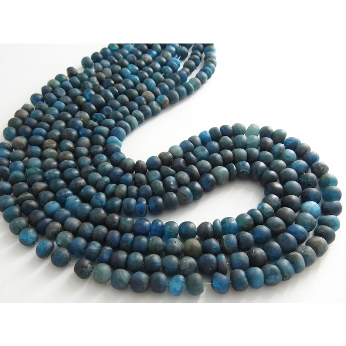 Neon Blue Apatite Roundel Bead,Smooth,Matte Polished,Handmade Gemstone,Loose Stone,Wholesaler Supplies,16Inch Strand,100%Natural | Save 33% - Rajasthan Living 8