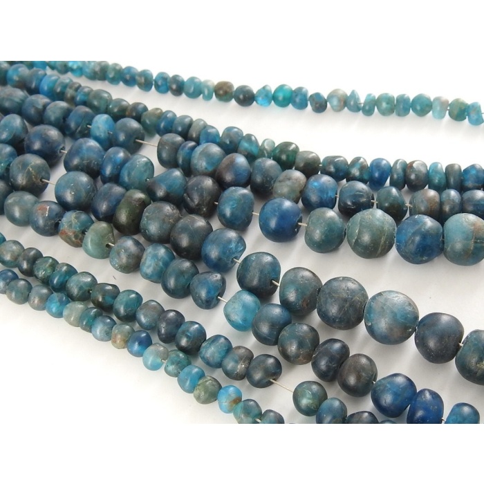 Neon Blue Apatite Roundel Bead,Smooth,Matte Polished,Handmade Gemstone,Loose Stone,Wholesaler Supplies,16Inch Strand,100%Natural | Save 33% - Rajasthan Living 10