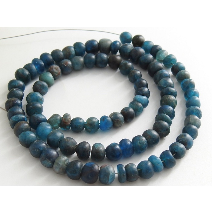 Neon Blue Apatite Roundel Bead,Smooth,Matte Polished,Handmade Gemstone,Loose Stone,Wholesaler Supplies,16Inch Strand,100%Natural | Save 33% - Rajasthan Living 6