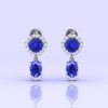 14K Dainty Tanzanite Dangle Earrings, Handmade Jewelry, Art Deco Style Earrings, Party Jewelry, Gemstone Earrings, Cushion Tanzanite Jewelry | Save 33% - Rajasthan Living 18
