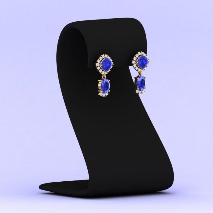 14K Dainty Tanzanite Dangle Earrings, Handmade Jewelry, Art Deco Style Earrings, Party Jewelry, Gemstone Earrings, Cushion Tanzanite Jewelry | Save 33% - Rajasthan Living 7
