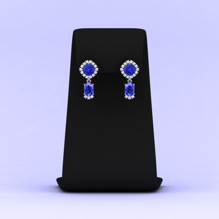 14K Dainty Tanzanite Dangle Earrings, Handmade Jewelry, Art Deco Style Earrings, Party Jewelry, Gemstone Earrings, Cushion Tanzanite Jewelry | Save 33% - Rajasthan Living 11