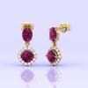 14K Dainty Natural Rhodolite Garnet Dangle Earrings, Everyday Gemstone Earrings For Women, Gold Stud Earrings For Her, January Birthstone | Save 33% - Rajasthan Living 22