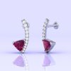 14K Dainty Rhodolite Dangle Earrings, Handmade Jewelry, Gift For Women, Party Jewelry, Minimalist Earrings, Art Nouveau Earrings, Garnet Cut | Save 33% - Rajasthan Living 18