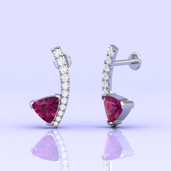 14K Dainty Rhodolite Dangle Earrings, Handmade Jewelry, Gift For Women, Party Jewelry, Minimalist Earrings, Art Nouveau Earrings, Garnet Cut | Save 33% - Rajasthan Living 8