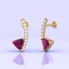 14K Dainty Rhodolite Dangle Earrings, Handmade Jewelry, Gift For Women, Party Jewelry, Minimalist Earrings, Art Nouveau Earrings, Garnet Cut | Save 33% - Rajasthan Living 15