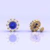 Tanzanite 14K Dainty Stud Earrings, Art Deco Style Earrings, Handmade Jewelry, Flower Stud Earrings, Party Jewelry, Gift For Women, December | Save 33% - Rajasthan Living 20