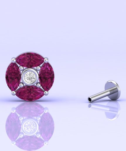 Rhodolite Garnet 14k Stud Earrings, Dainty Stud Earrings, Natural Gemstone Jewelry, Party Jewelry, Gift For Women, Birthstone Jewelry | Save 33% - Rajasthan Living