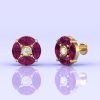 Rhodolite Garnet 14k Stud Earrings, Dainty Stud Earrings, Natural Gemstone Jewelry, Party Jewelry, Gift For Women, Birthstone Jewelry | Save 33% - Rajasthan Living 23