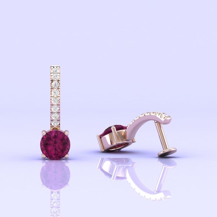 Rhodolite Garnet 14K Dainty Stud Earrings, Raspberry Rhodolite Jewelry, Handmade Jewelry, Anniversary Gift, Gift For Women, Birthstone Jewel | Save 33% - Rajasthan Living 11