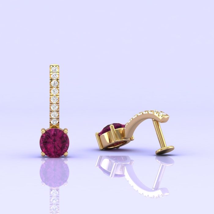 Rhodolite Garnet 14K Dainty Stud Earrings, Raspberry Rhodolite Jewelry, Handmade Jewelry, Anniversary Gift, Gift For Women, Birthstone Jewel | Save 33% - Rajasthan Living 7