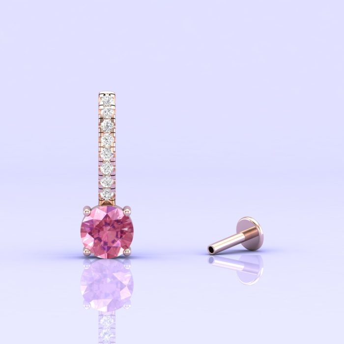 Pink Spinel 14K Stud Earrings, Dainty Stud Earrings, Handmade Jewelry, Natural Spinel, Art Deco Earrings, Gift For Women, August Birthstone | Save 33% - Rajasthan Living 11