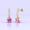 Pink Spinel 14K Stud Earrings, Dainty Stud Earrings, Handmade Jewelry, Natural Spinel, Art Deco Earrings, Gift For Women, August Birthstone | Save 33% - Rajasthan Living 18