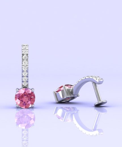 Pink Spinel 14K Stud Earrings, Dainty Stud Earrings, Handmade Jewelry, Natural Spinel, Art Deco Earrings, Gift For Women, August Birthstone | Save 33% - Rajasthan Living 3