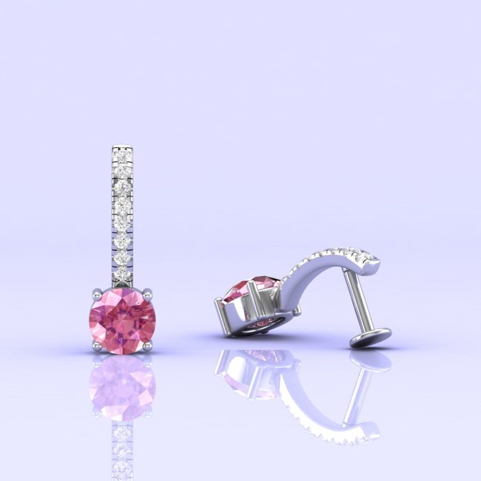 Pink Spinel 14K Stud Earrings, Dainty Stud Earrings, Handmade Jewelry, Natural Spinel, Art Deco Earrings, Gift For Women, August Birthstone | Save 33% - Rajasthan Living 6