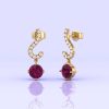Rhodolite Garnet 14K Dangle Earrings, Natural Garnet Jewelry, Handmade Jewelry, Art Deco Style Earrings, Gift For Her, Anniversary Gift | Save 33% - Rajasthan Living 16