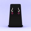 Rhodolite Garnet 14K Dangle Earrings, Natural Garnet Jewelry, Handmade Jewelry, Art Deco Style Earrings, Gift For Her, Anniversary Gift | Save 33% - Rajasthan Living 21