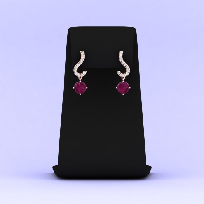 Rhodolite Garnet 14K Dangle Earrings, Natural Garnet Jewelry, Handmade Jewelry, Art Deco Style Earrings, Gift For Her, Anniversary Gift | Save 33% - Rajasthan Living 11