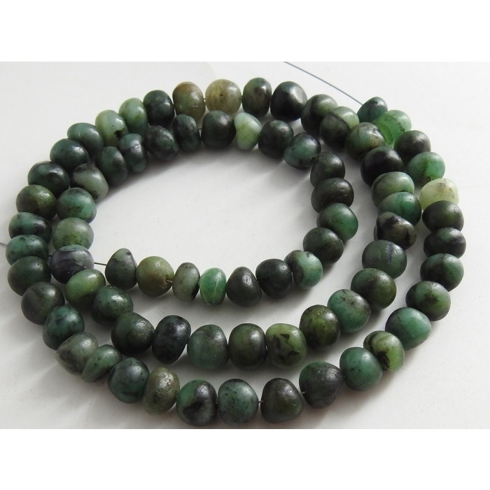 Natural Emerald Smooth Roundel Bead,Handmade,Matte Polished,Loose Gemstone 16Inch Strand B12 | Save 33% - Rajasthan Living 7
