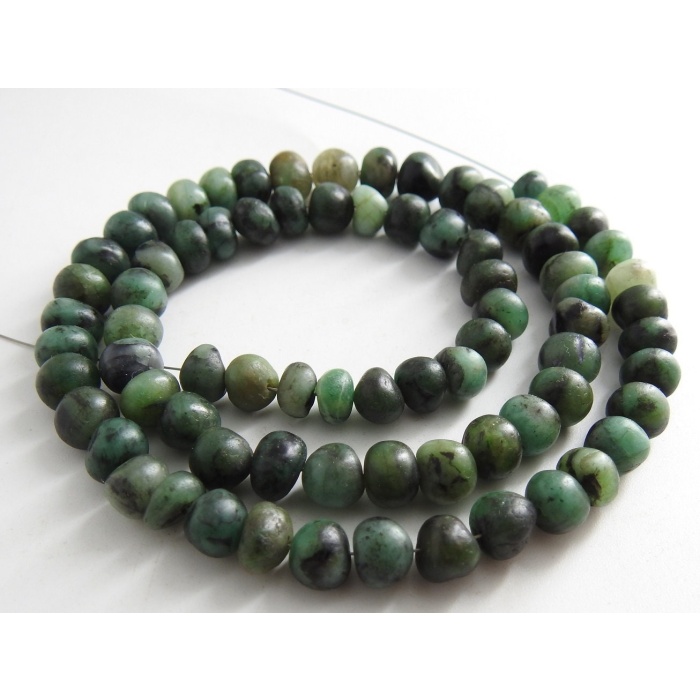 Natural Emerald Smooth Roundel Bead,Handmade,Matte Polished,Loose Gemstone 16Inch Strand B12 | Save 33% - Rajasthan Living 5